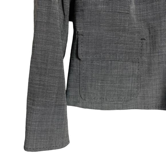 Talbots Gray Black Wool Blend One Button Blazer Jacket Size 10P - Picture 3 of 9